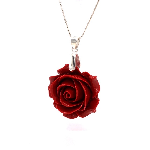 Amazon.com: Gem Stone King 35MM Red Simulated Coral Carved Rose